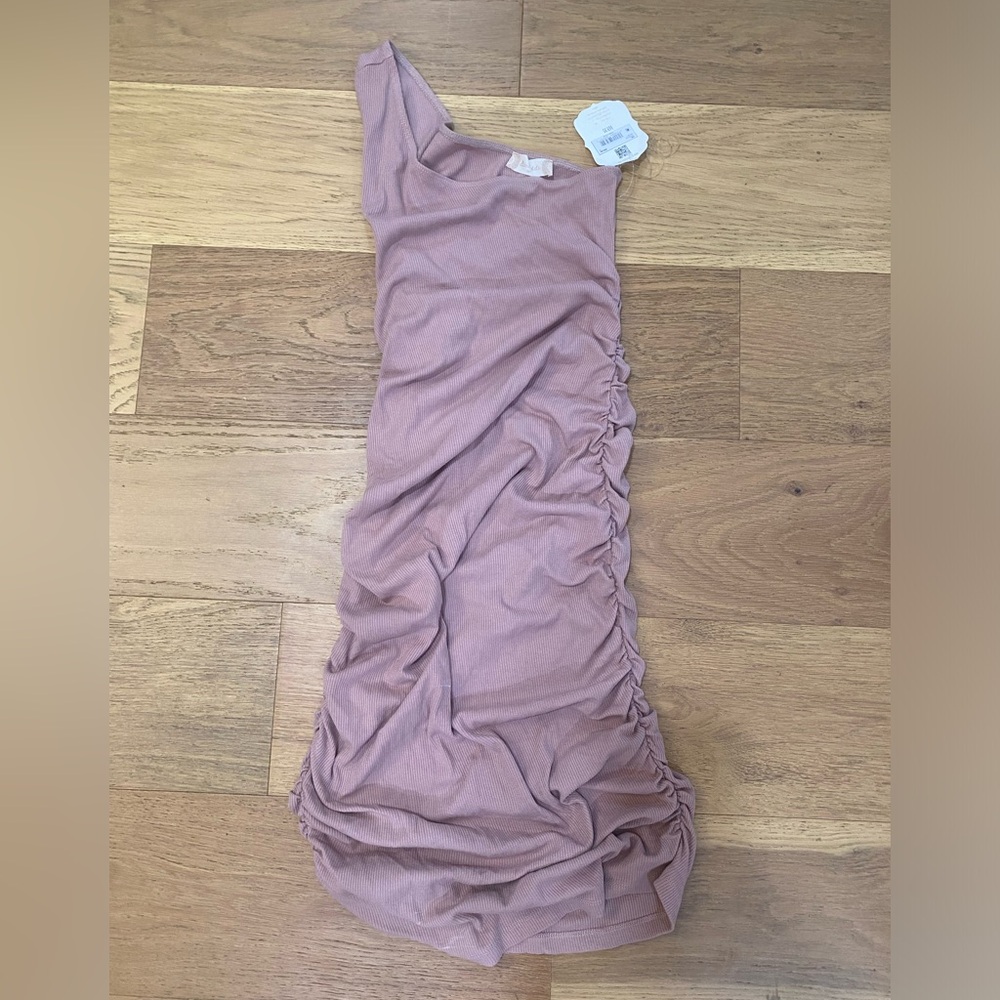 Altar’d State Ruched Ribbed blush pink Dress size M NWT